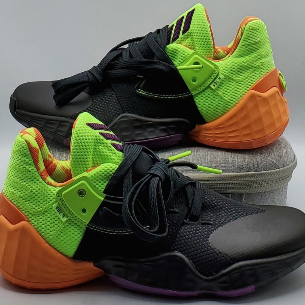 Adidas James Harden Vol. 4 'Two Tone' Men's Size 6.5 Black/Purple FV4713 NEW